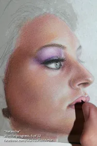 "Natascha" Work in progress 5 / 12: Working out the facial details.
